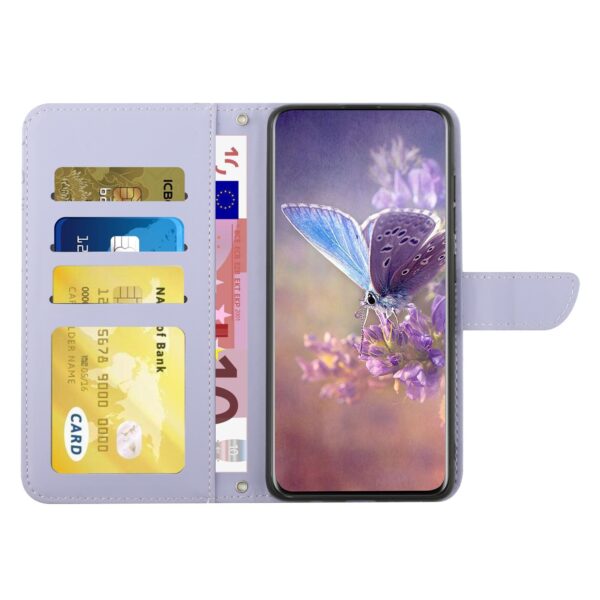 Pattern Samsung Galaxy A13 4G Skin Feel Butterfly Peony Embossed Θήκη Βιβλίο - Purple