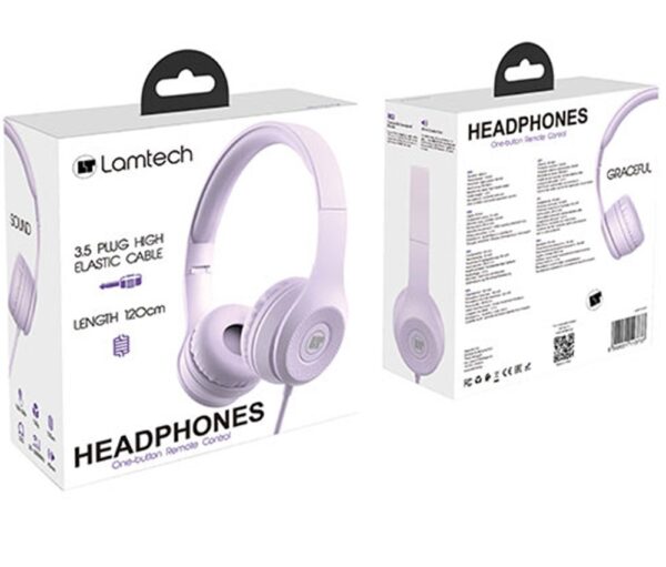 Lamtech On-Ear Ενσύρματα Ακουστικά με Βύσμα 3.5mm και Μικρόφωνο Μωβ