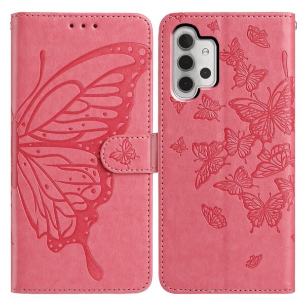 Pattern Samsung Galaxy A13 4G Butterfly Flutter Embossed Θήκη Βιβλίο - Pink