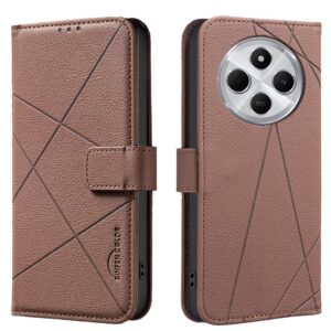 Binfen Color Xiaomi Redmi 14C 4G Geometric Pattern RFID Θήκη Βιβλίο - Brown