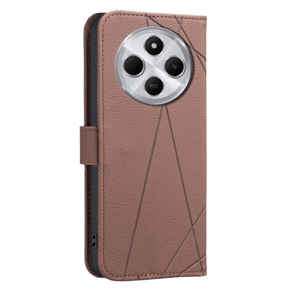 Binfen Color Xiaomi Redmi 14C 4G Geometric Pattern RFID Θήκη Βιβλίο - Brown