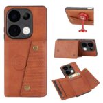 ENKAY Xiaomi Redmi 15C 4G / Poco C85 Double Buckle Card Slots Magnetic Θήκη Σιλικόνης - Brown