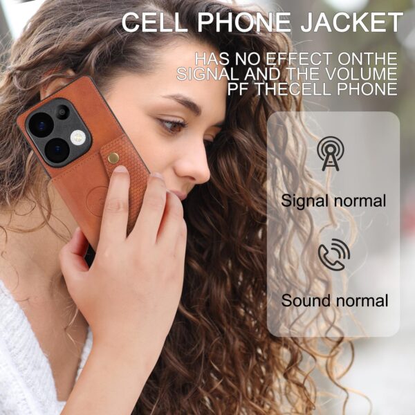 ENKAY Xiaomi Redmi 15C 4G / Poco C85 Double Buckle Card Slots Magnetic Θήκη Σιλικόνης - Brown