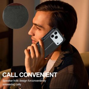 LC.IMEEKE iPhone 17 Pro Max Calf Texture Θήκη Βιβλίο - Black