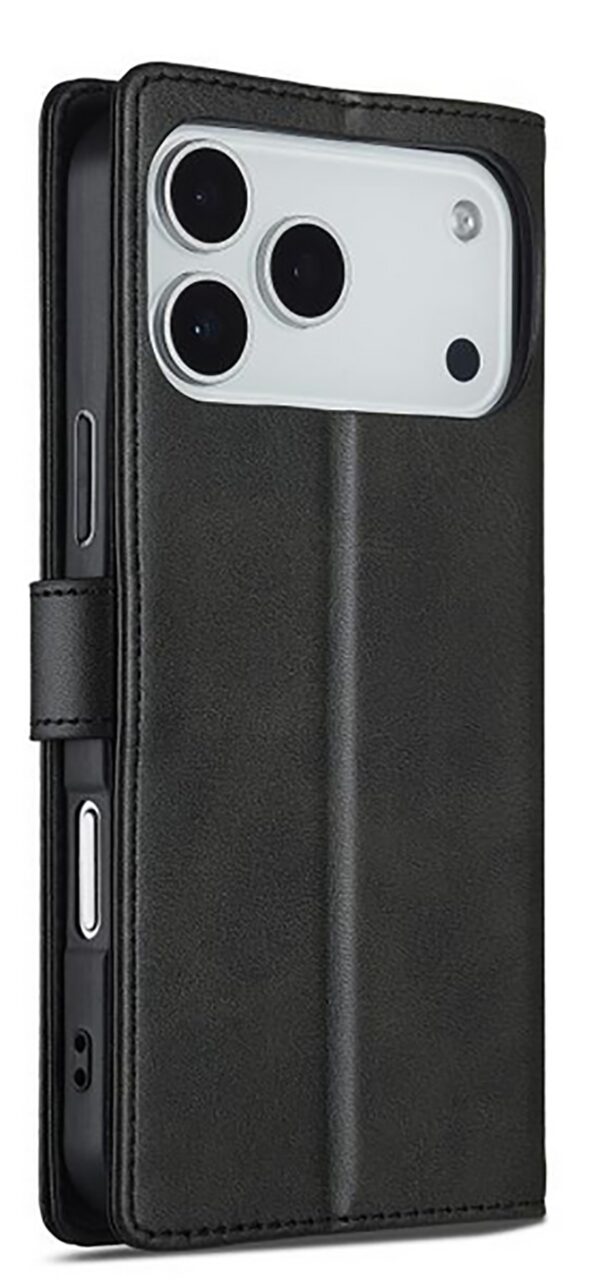 LC.IMEEKE iPhone 17 Pro Max Calf Texture Θήκη Βιβλίο - Black