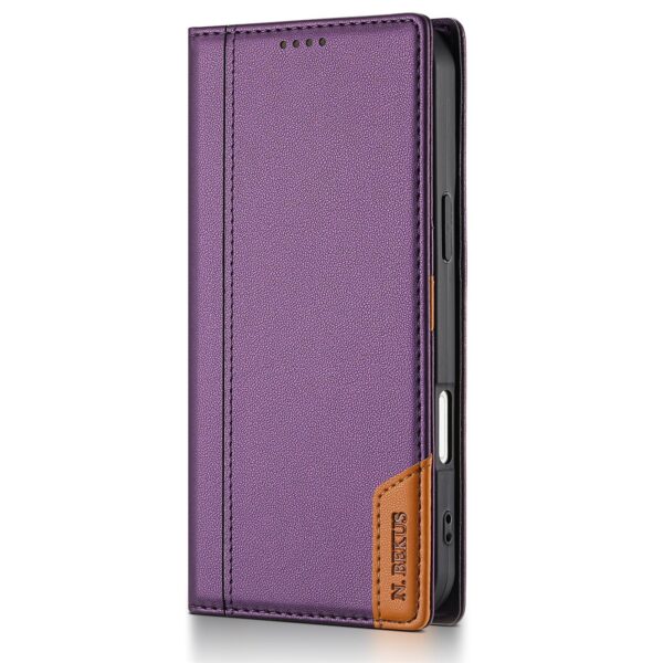 N.Bekus iPhone 17 Pro Max P3 RFID Stitching Magnetic Flip Θήκη Βιβλίο - Purple