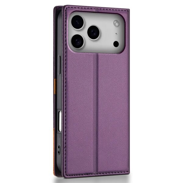 N.Bekus iPhone 17 Pro Max P3 RFID Stitching Magnetic Flip Θήκη Βιβλίο - Purple