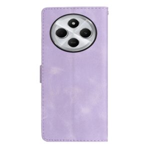 Pattern Xiaomi Redmi 14C 4G Flower Butterfly Embossing Θήκη Βιβλίο - Purple