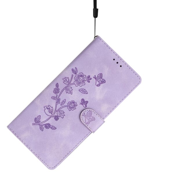 Pattern Xiaomi Redmi 14C 4G Flower Butterfly Embossing Θήκη Βιβλίο - Purple