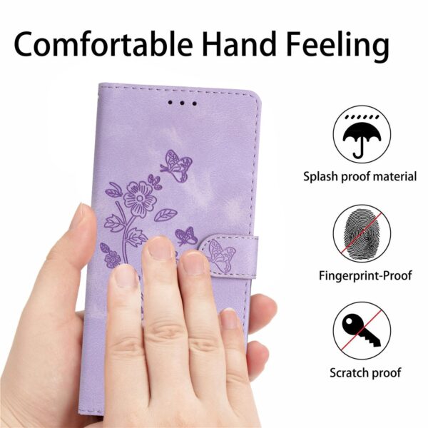 Pattern Xiaomi Redmi 14C 4G Flower Butterfly Embossing Θήκη Βιβλίο - Purple