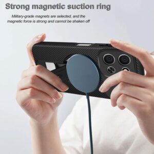 ENKAY Xiaomi Redmi 15C 4G / Poco C85 Carbon Fiber MagSafe with Holder Θήκη Σιλικόνης - Black