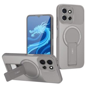 ENKAY Xiaomi Redmi 15C 4G / Poco C85 Carbon Fiber MagSafe with Holder Θήκη Σιλικόνης - Grey