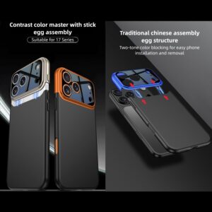 GKK iPhone 17 Pro Max Color Master Splicing Θήκη Σιλικόνης - Orange Black