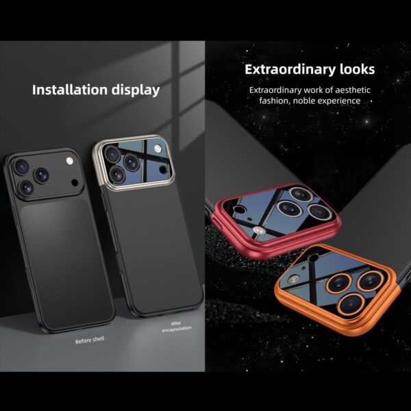 GKK iPhone 17 Pro Max Color Master Splicing Θήκη Σιλικόνης - Orange Black