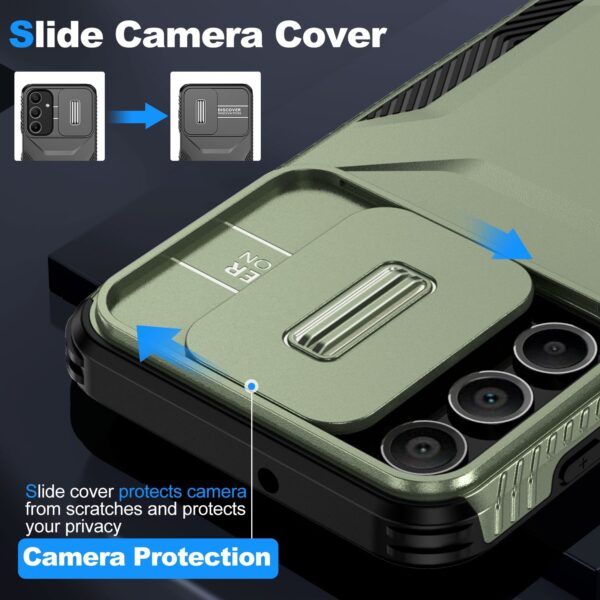 ENKAY Samsung Galaxy A16 4G / A16 5G Sliding Camshield Θήκη Σκληρή - Alpine Green