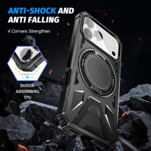 ENKAY iPhone 17 Pro Max MagSafe Magnetic Shockproof with Ring Holder Θήκη Σκληρή- Black