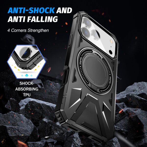 ENKAY iPhone 17 Pro Max MagSafe Magnetic Shockproof with Ring Holder Θήκη Σκληρή- Black