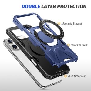 ENKAY iPhone 17 Pro Max MagSafe Magnetic Shockproof with Ring Holder Θήκη Σκληρή- Blue