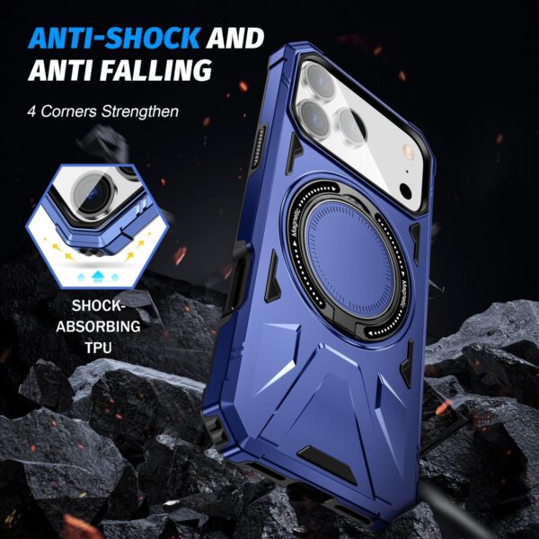 ENKAY iPhone 17 Pro Max MagSafe Magnetic Shockproof with Ring Holder Θήκη Σκληρή- Blue