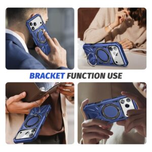 ENKAY iPhone 17 Pro Max MagSafe Magnetic Shockproof with Ring Holder Θήκη Σκληρή- Blue