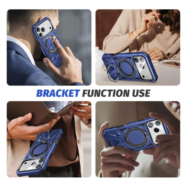 ENKAY iPhone 17 Pro Max MagSafe Magnetic Shockproof with Ring Holder Θήκη Σκληρή- Blue