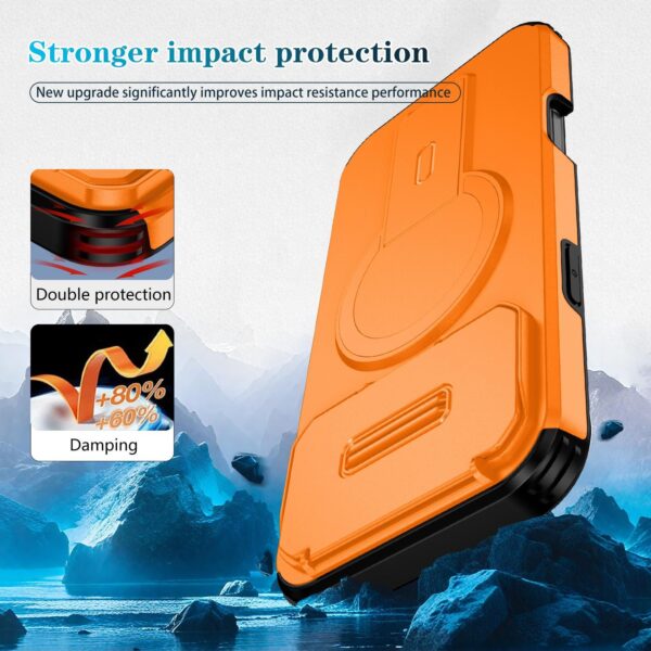 ENKAY iPhone 17 Pro Max MagSafe Sliding Camshield Holder Θήκη Σκληρή - Orange