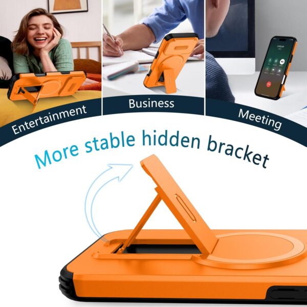 ENKAY iPhone 17 Pro Max MagSafe Sliding Camshield Holder Θήκη Σκληρή - Orange