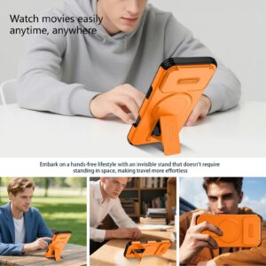 ENKAY iPhone 17 Pro Max MagSafe Sliding Camshield Holder Θήκη Σκληρή - Orange