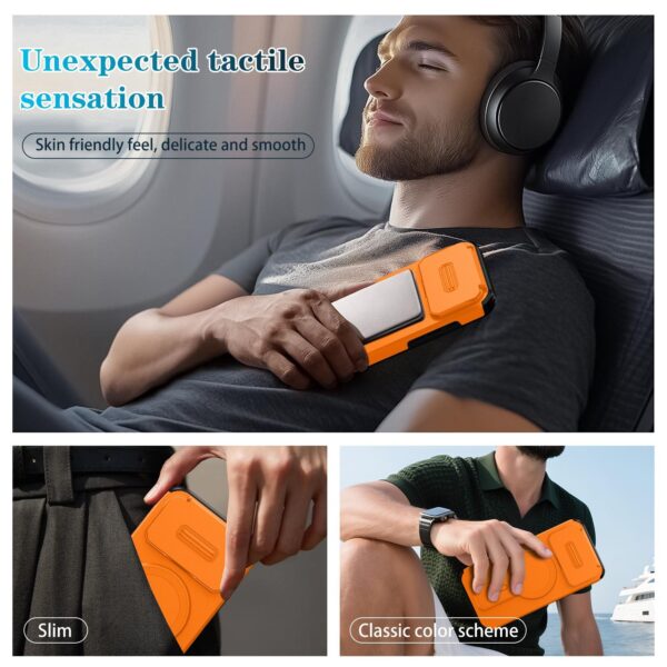 ENKAY iPhone 17 Pro Max MagSafe Sliding Camshield Holder Θήκη Σκληρή - Orange