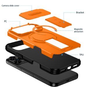ENKAY iPhone 17 Pro Max MagSafe Sliding Camshield Holder Θήκη Σκληρή - Orange