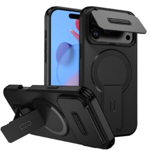 ENKAY iPhone 17 Pro Max MagSafe Sliding Camshield Holder Θήκη Σκληρή - Black