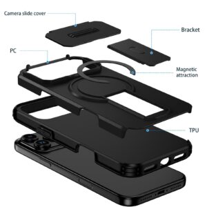ENKAY iPhone 17 Pro Max MagSafe Sliding Camshield Holder Θήκη Σκληρή - Black