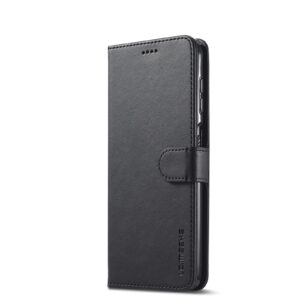 LC.IMEEKE Samsung Galaxy A12 Calf Texture Horizontal Flip and Card Slots Θήκη Βιβλίο - Black