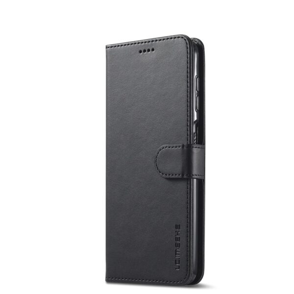 LC.IMEEKE Samsung Galaxy A12 Calf Texture Horizontal Flip and Card Slots Θήκη Βιβλίο - Black