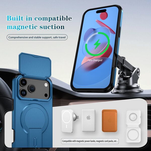 Enkay iPhone 17 Pro Max MagSafe Sliding Camshield Holder Θήκη Σκληρή - Blue