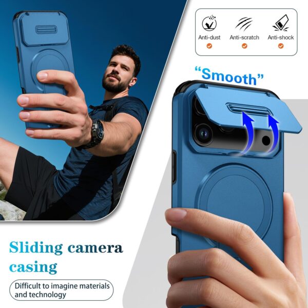 Enkay iPhone 17 Pro Max MagSafe Sliding Camshield Holder Θήκη Σκληρή - Blue