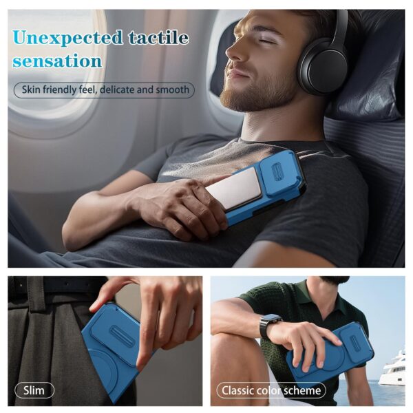 Enkay iPhone 17 Pro Max MagSafe Sliding Camshield Holder Θήκη Σκληρή - Blue