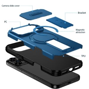 Enkay iPhone 17 Pro Max MagSafe Sliding Camshield Holder Θήκη Σκληρή - Blue