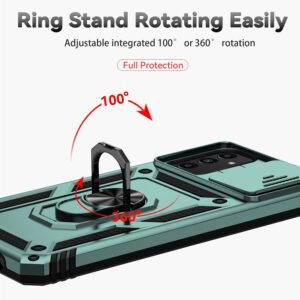 Samsung Galaxy A13 4G Θήκη Σκούρο Πράσινη Με Σταντ Sliding Camshield Holder Phone Case Dark Green
