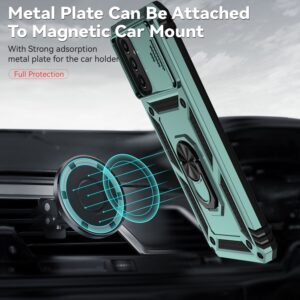 Samsung Galaxy A13 4G Θήκη Σκούρο Πράσινη Με Σταντ Sliding Camshield Holder Phone Case Dark Green