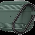 AirPods 3 Θήκη Σιλικόνης με Γάντζο Techsuit Carbon Silicone Case with Hook Green