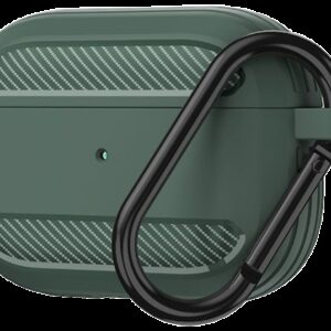 AirPods 3 Θήκη Σιλικόνης με Γάντζο Techsuit Carbon Silicone Case with Hook Green