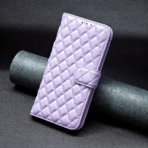 ENKAY Xiaomi Redmi 14C 4G / Poco C75 Diamond Lattice Magnetic Flip Θήκη Βιβλίο - Purple