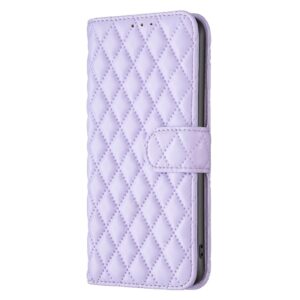 ENKAY Xiaomi Redmi 14C 4G / Poco C75 Diamond Lattice Magnetic Flip Θήκη Βιβλίο - Purple