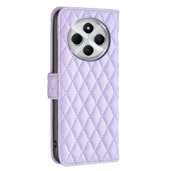 ENKAY Xiaomi Redmi 14C 4G / Poco C75 Diamond Lattice Magnetic Flip Θήκη Βιβλίο - Purple