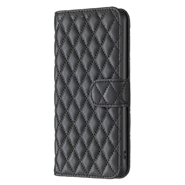 ENKAY Xiaomi Redmi 14C 4G / Poco C75 Diamond Lattice Magnetic Flip Θήκη Βιβλίο - Black