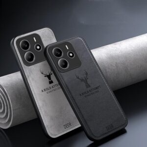 Enkay Xiaomi Redmi Note 14 5G Deer Head Cloth Skin All-inclusive Θήκη Σιλικόνης - Blue