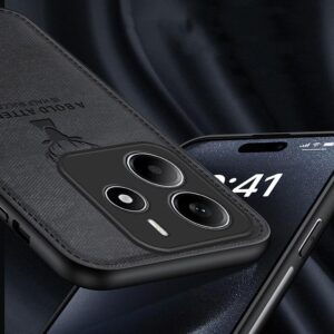 Enkay Xiaomi Redmi Note 14 5G Deer Head Cloth Skin All-inclusive Θήκη Σιλικόνης - Blue