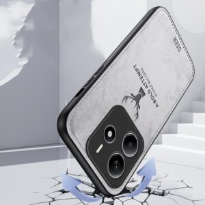 Enkay Xiaomi Redmi Note 14 5G Deer Head Cloth Skin All-inclusive Θήκη Σιλικόνης - Blue