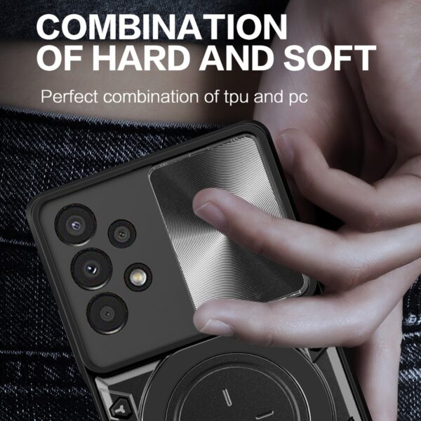 Butterfly Armor Samsung Galaxy A13 4G Sliding Camshield Magnetic Holder Θήκη Σκληρή - Black